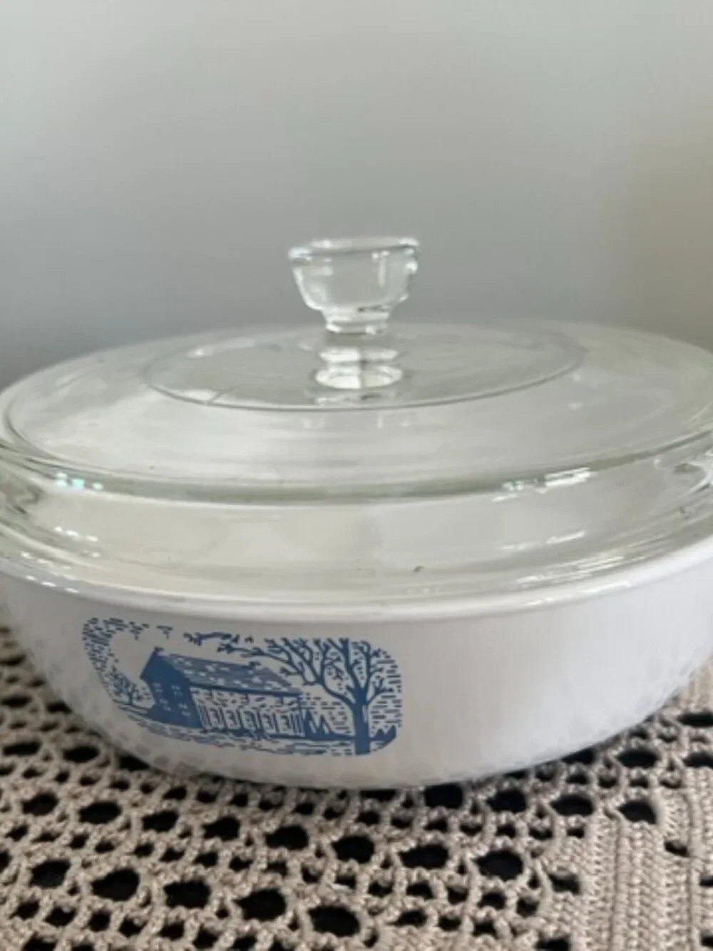 VTG Amana Radaranges White/Blue Browning Skillet W/Glass Lid By Corning
